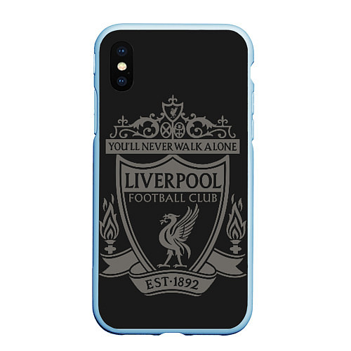 Чехол iPhone XS Max матовый Liverpool - Classic Est 1892 / 3D-Голубой – фото 1