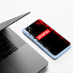 Чехол iPhone XS Max матовый SENPAI, цвет: 3D-голубой — фото 2