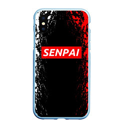 Чехол iPhone XS Max матовый SENPAI, цвет: 3D-голубой