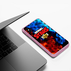 Чехол iPhone XS Max матовый BRAWL STARS, цвет: 3D-розовый — фото 2