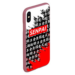 Чехол iPhone XS Max матовый SENPAI, цвет: 3D-малиновый — фото 2