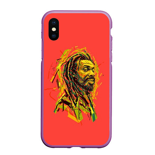 Чехол iPhone XS Max матовый Rasta Art / 3D-Фиолетовый – фото 1