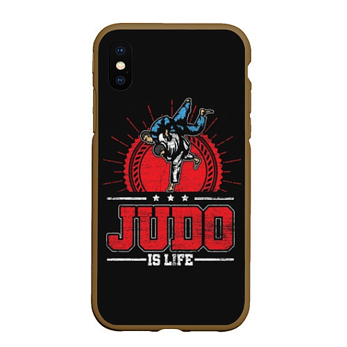 Чехол iPhone XS Max матовый Judo is life / 3D-Коричневый – фото 1