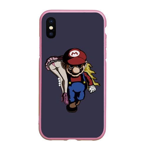 Чехол iPhone XS Max матовый Mario Chad / 3D-Розовый – фото 1