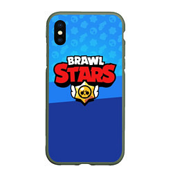 Чехол iPhone XS Max матовый Brawl Stars, цвет: 3D-темно-зеленый