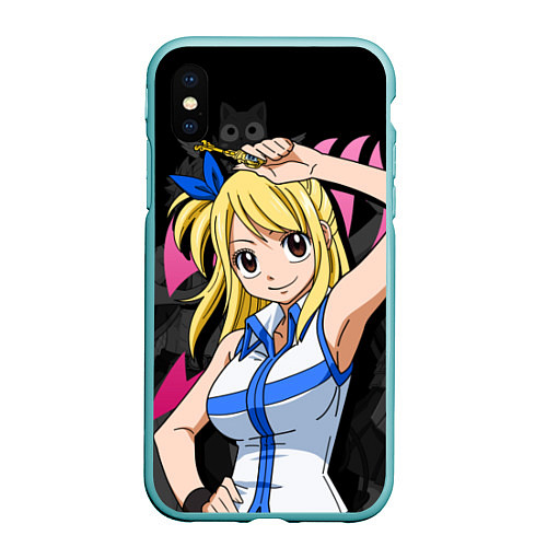 Чехол iPhone XS Max матовый Fairy Tail: Lucy / 3D-Мятный – фото 1