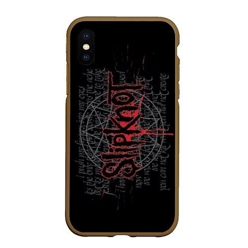 Чехол iPhone XS Max матовый Slipknot: Pentagram / 3D-Коричневый – фото 1