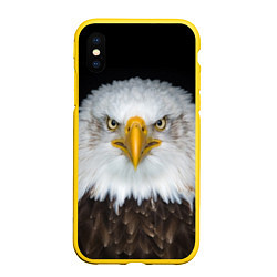 Чехол iPhone XS Max матовый Орлиный взор, цвет: 3D-желтый