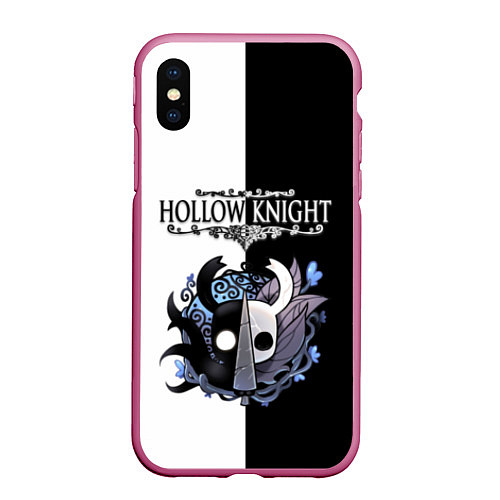 Чехол iPhone XS Max матовый Hollow Knight Black & White / 3D-Малиновый – фото 1