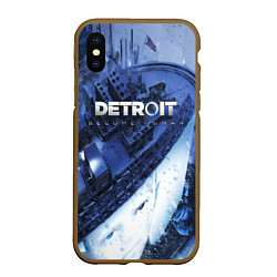 Чехол iPhone XS Max матовый Detroit: Become Human, цвет: 3D-коричневый