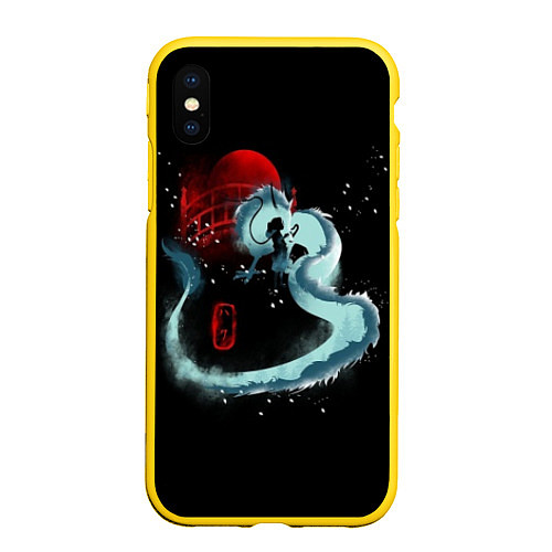 Чехол iPhone XS Max матовый Унесенные Призраками / 3D-Желтый – фото 1