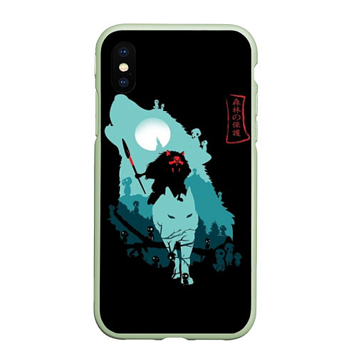 Чехол iPhone XS Max матовый Princess Mononoke / 3D-Салатовый – фото 1