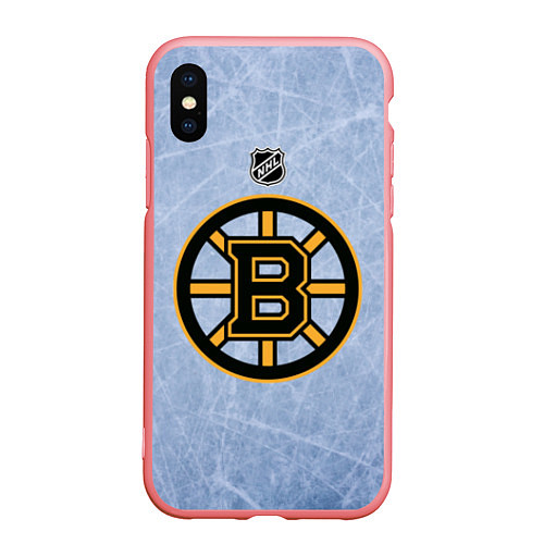Чехол iPhone XS Max матовый Boston Bruins: Hot Ice / 3D-Баблгам – фото 1