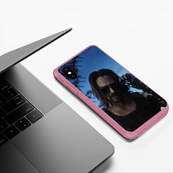 Чехол iPhone XS Max матовый Киану Ривз, цвет: 3D-малиновый — фото 2