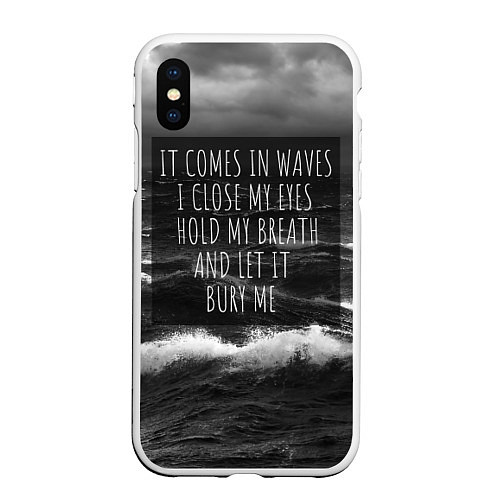 Чехол iPhone XS Max матовый Bring Me The Horizon - it comes in waves / 3D-Белый – фото 1