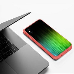 Чехол iPhone XS Max матовый Неоновые полосы - Минимализм, цвет: 3D-красный — фото 2