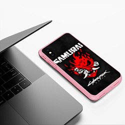 Чехол iPhone XS Max матовый Cyberpunk 2077: Samurai, цвет: 3D-баблгам — фото 2