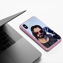 Чехол iPhone XS Max матовый Киану Самурай, цвет: 3D-розовый — фото 2