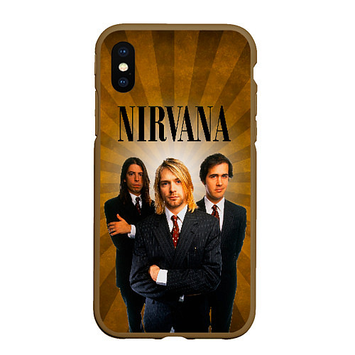 Чехол iPhone XS Max матовый Nirvana / 3D-Коричневый – фото 1