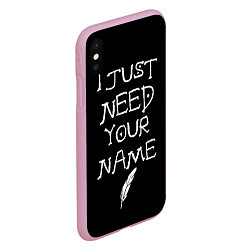 Чехол iPhone XS Max матовый Your name, цвет: 3D-розовый — фото 2