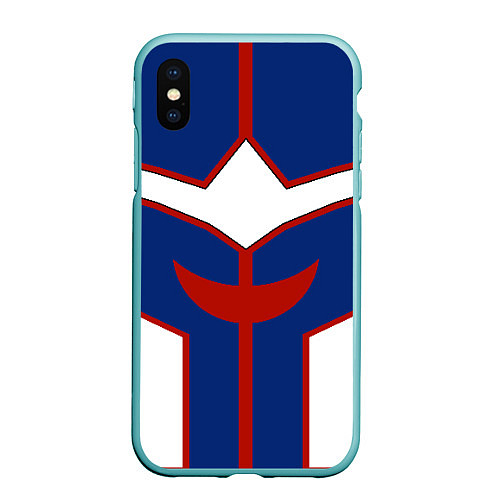 Чехол iPhone XS Max матовый ALL MIGHT MY HERO ACADEMIA MHA МОЯ ГЕРОЙСКАЯ АКАДЕ / 3D-Мятный – фото 1