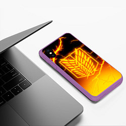 Чехол iPhone XS Max матовый АТАКА ТИТАНОВ, цвет: 3D-фиолетовый — фото 2