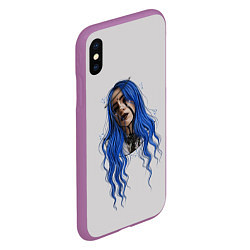 Чехол iPhone XS Max матовый BILLIE EILISH, цвет: 3D-фиолетовый — фото 2