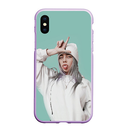 Чехол iPhone XS Max матовый BILLIE EILISH / 3D-Сиреневый – фото 1