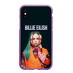 Чехол iPhone XS Max матовый BILLIE EILISH, цвет: 3D-фиолетовый
