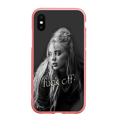 Чехол iPhone XS Max матовый Billie Eilish fak off / 3D-Баблгам – фото 1