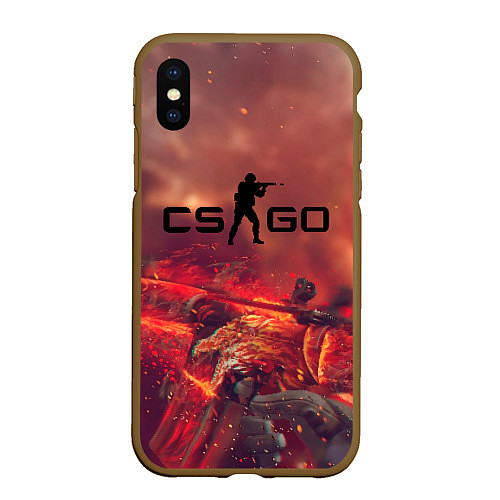 Чехол iPhone XS Max матовый CS GO logo abstract style / 3D-Коричневый – фото 1