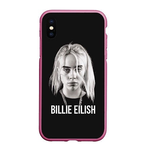 Чехол iPhone XS Max матовый BILLIE EILISH / 3D-Малиновый – фото 1