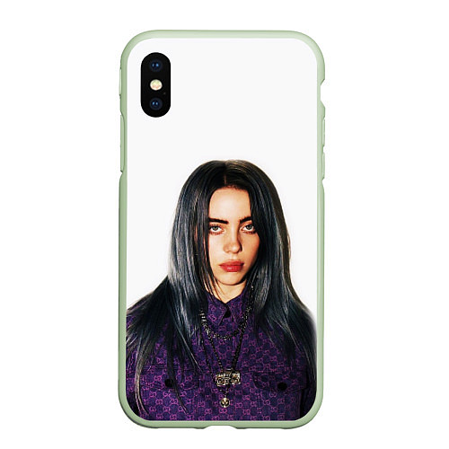 Чехол iPhone XS Max матовый BILLIE EILISH / 3D-Салатовый – фото 1