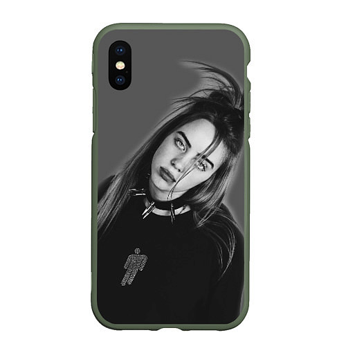 Чехол iPhone XS Max матовый BILLIE EILISH / 3D-Темно-зеленый – фото 1