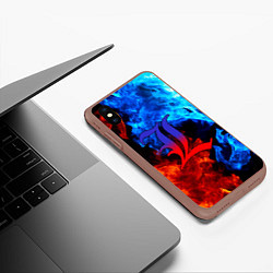 Чехол iPhone XS Max матовый L letter fire, цвет: 3D-коричневый — фото 2