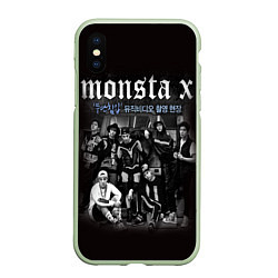 Чехол iPhone XS Max матовый Monsta X, цвет: 3D-салатовый