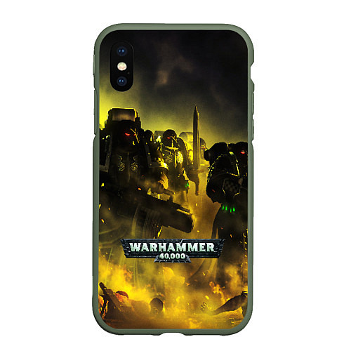 Чехол iPhone XS Max матовый Warhammer 40K - Космические Десантники / 3D-Темно-зеленый – фото 1