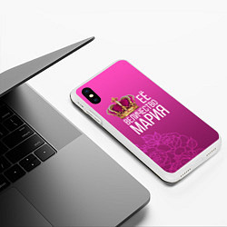 Чехол iPhone XS Max матовый Её величество, цвет: 3D-белый — фото 2