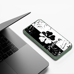 Чехол iPhone XS Max матовый ЧЁРНЫЙ КЛЕВЕР, цвет: 3D-темно-зеленый — фото 2