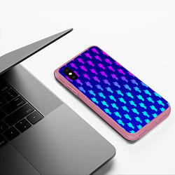 Чехол iPhone XS Max матовый Billie Eilish: Violet Pattern, цвет: 3D-малиновый — фото 2