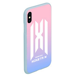 Чехол iPhone XS Max матовый Monsta X, цвет: 3D-голубой — фото 2