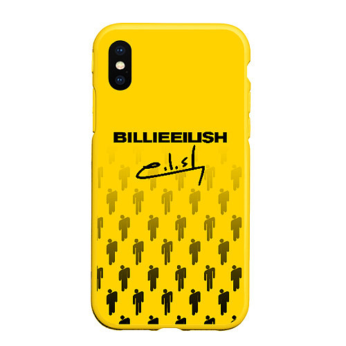 Чехол iPhone XS Max матовый Billie Eilish: Yellow Autograph / 3D-Желтый – фото 1