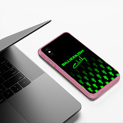 Чехол iPhone XS Max матовый Billie Eilish: Green & Black Autograph, цвет: 3D-малиновый — фото 2