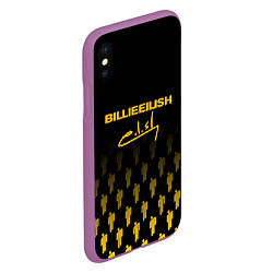 Чехол iPhone XS Max матовый Billie Eilish: Yellow & Black Autograph, цвет: 3D-фиолетовый — фото 2