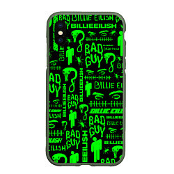 Чехол iPhone XS Max матовый Billie Eilish: Bad Guy, цвет: 3D-темно-зеленый
