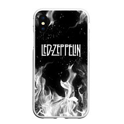 Чехол iPhone XS Max матовый LED ZEPPELIN, цвет: 3D-белый