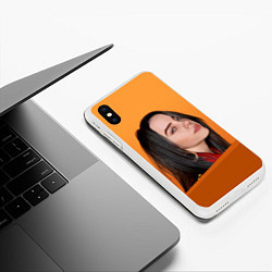 Чехол iPhone XS Max матовый BILLIE EILISH: Orange Mood, цвет: 3D-белый — фото 2