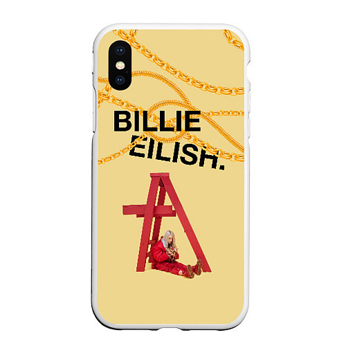 Чехол iPhone XS Max матовый BILLIE EILISH / 3D-Белый – фото 1