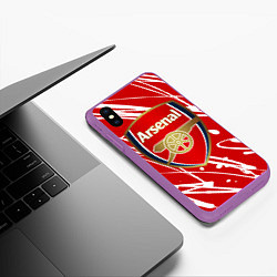 Чехол iPhone XS Max матовый Arsenal, цвет: 3D-фиолетовый — фото 2