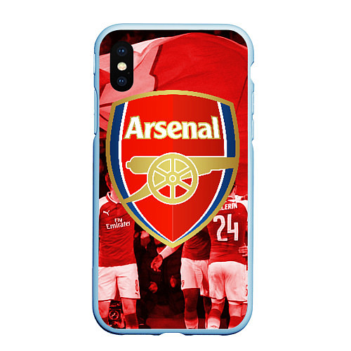 Чехол iPhone XS Max матовый Arsenal / 3D-Голубой – фото 1